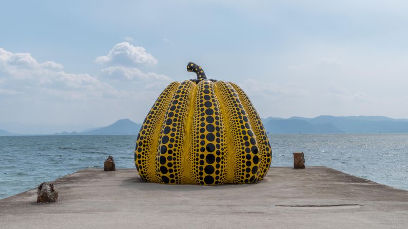 <strong>Kusama Pumpkin:</strong> This Yayoi Kusama artwork washed away during a storm. Luckily, the pieces were retrieved and may be reassembled -- plus, the rest of Japan's Naoshima "Art Island" is still open for business.