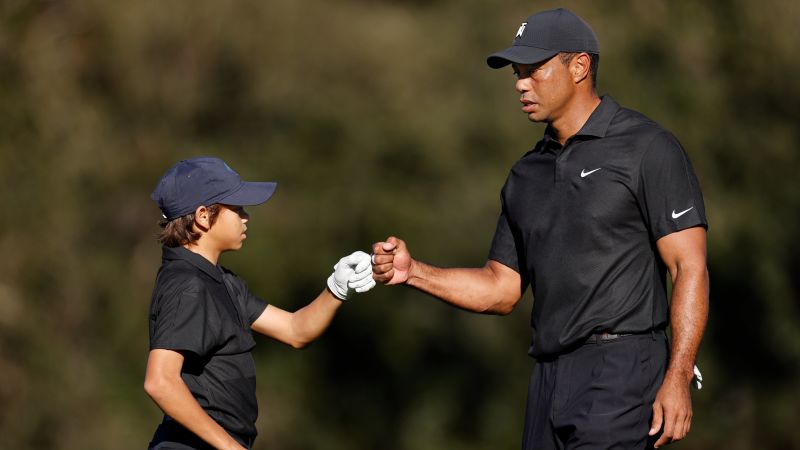 Tiger Woods and his son Charlie finish 2nd at PNC Championship