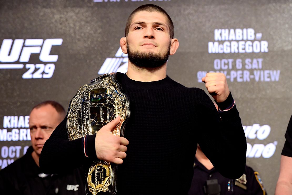 NEW YORK, NY - SEPTEMBER 20:  Lightweight Champion Khabib Nurmagomedov poses for shots for the length of the UFC 229 Press Conference at Radio Metropolis Song Hall on September 20, 2018 in Fresh York Metropolis.  (Photo by Steven Ryan/Getty Photos)