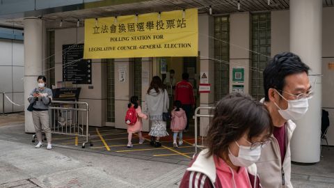 A polling station in Hong Kong during the Legislative Council election on December 19.