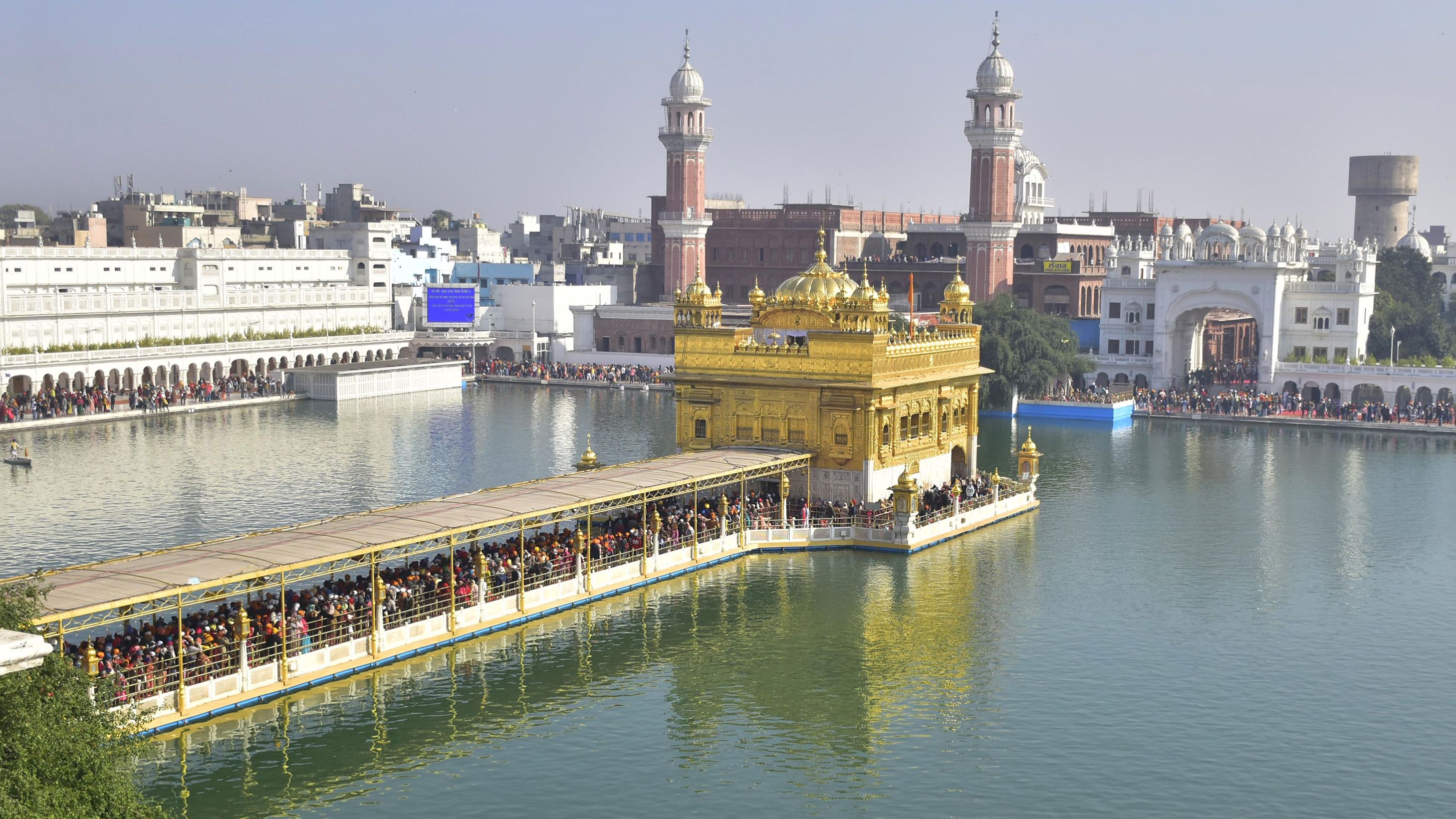 Devotees attend prayers at the Golden Temple in Amritsar, India on December 19, 2021.