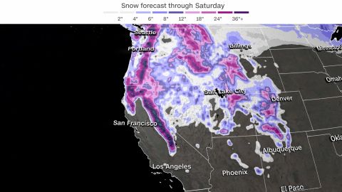 Feet of fresh snow is forecast across the Cascades, Sierras, and northern to central Rockies this week ahead of the holiday weekend.