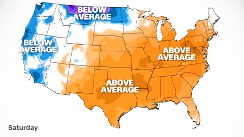 Well above average temperatures will dominate much of the central and eastern US on Christmas Day.