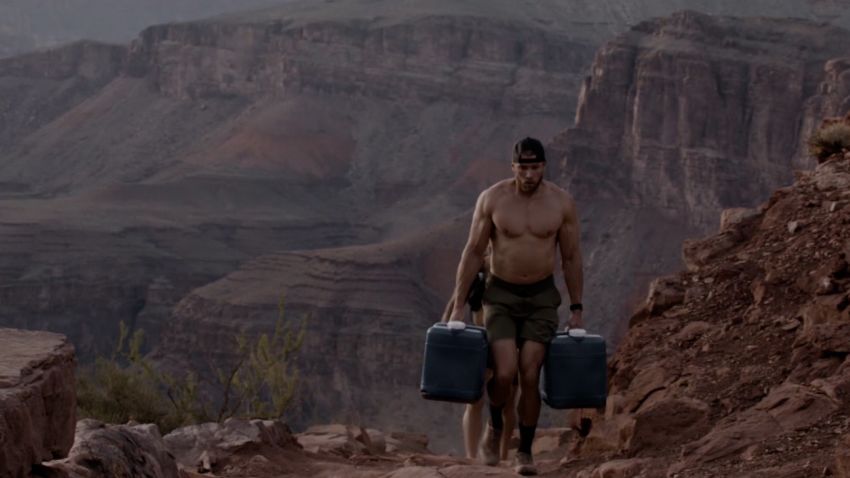 Ryan Hall was one of the world's best marathoners. Today, his workouts -- and physique -- are a little different. He's just completed a unusual challenge involving chopping a cord of wood and carrying two 62-pound water jugs across more than 5,000 feet of elevation up the Grand Canyon.