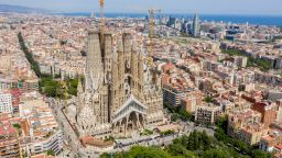 Sagrada Familia, Basilica and Expiatory Church of the Holy Family, an unfinished Roman Catholic church designed by Catalan architect Antoni Gaudi is seen on July 13, 2019 in Barcelona, Spain. As construction continues the estimated completion date is 2026.  (Photo by Patrick Gorski/NurPhoto via Getty Images)