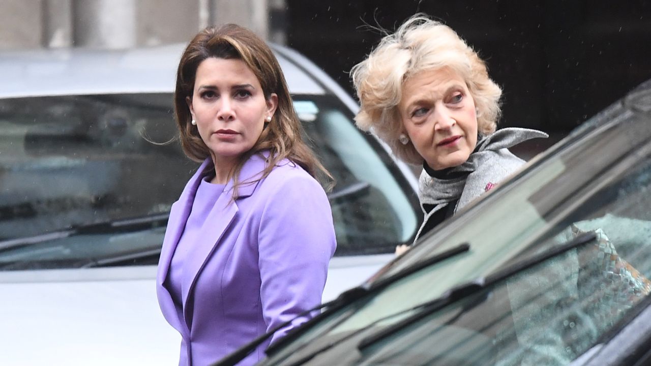 Princess Haya Bint al-Hussein (left) pictured outside the High Court in London in February 2020.