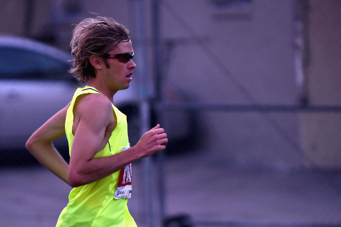 Ryan Hall on course during the LA Marathon on March 15, 2015 in Los Angeles, California.