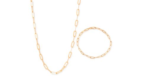 Giani Bernini Paperclip Link Chain Necklace and Matching Bracelet