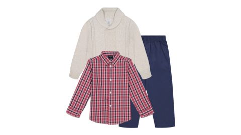 Nautica Little Boys Cable Shawl Collar Sweater 3-Piece Set