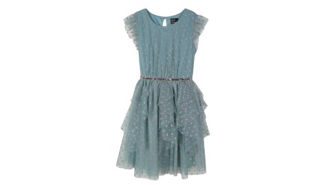 Little Girls Pink and Purple Waterfall Skirt Dress