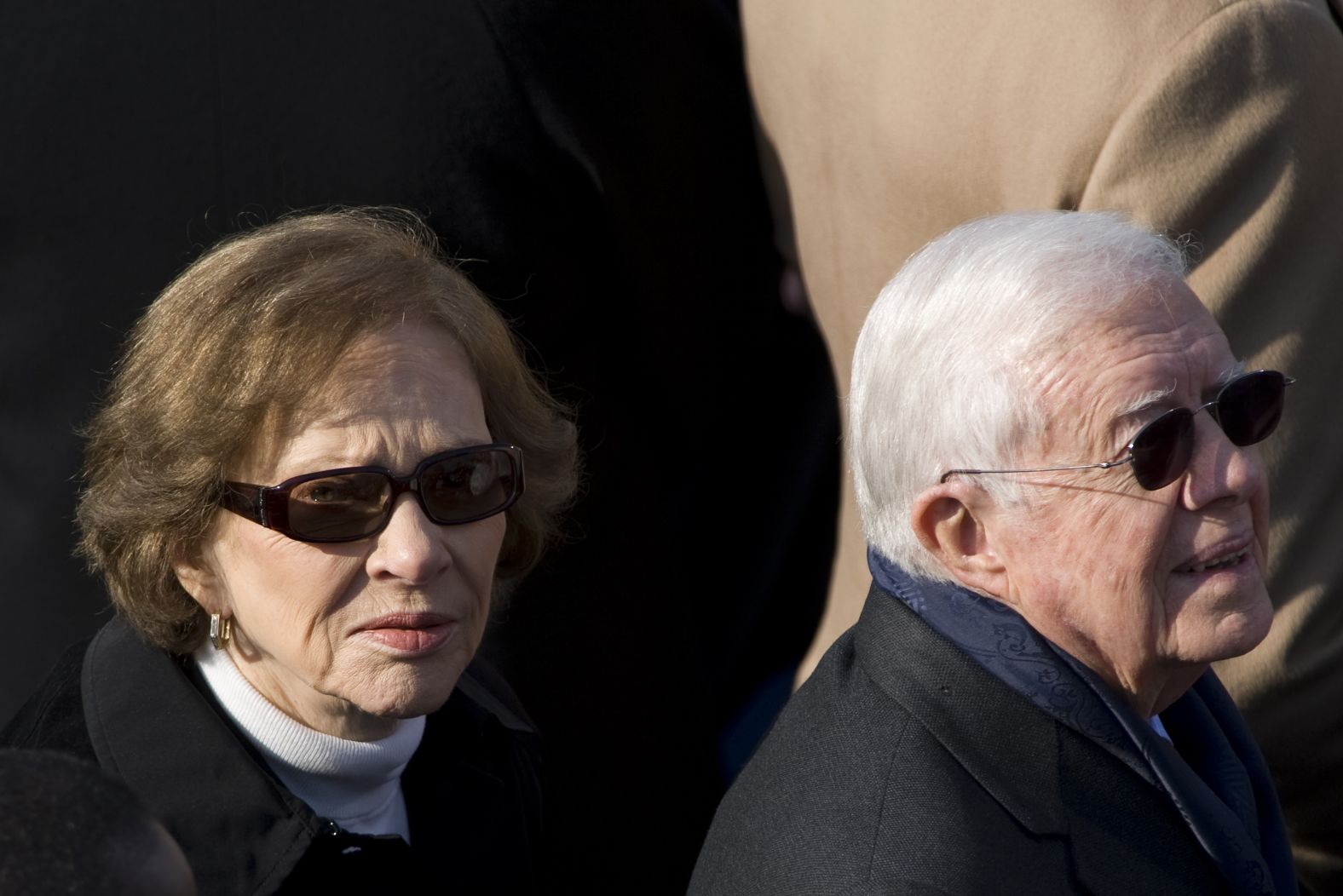 The Carters arrive for Barack Obama's inauguration in January 2009.