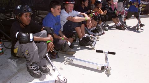 Razor scooters were perfect for showing off tricks or wheeling around the neighborhood.