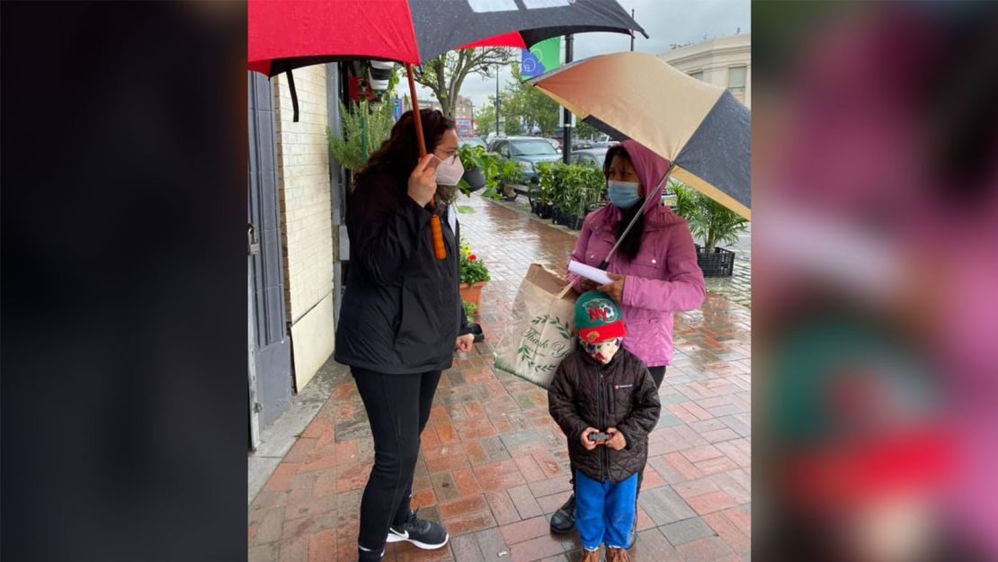 Nayeli Salazar de Noguera, left, has been canvassing around the state of New Jersey leading the COVID Community Corps, an outreach program with the New Jersey Department of Health to provide Covid-19 vaccine information to underserved communities.