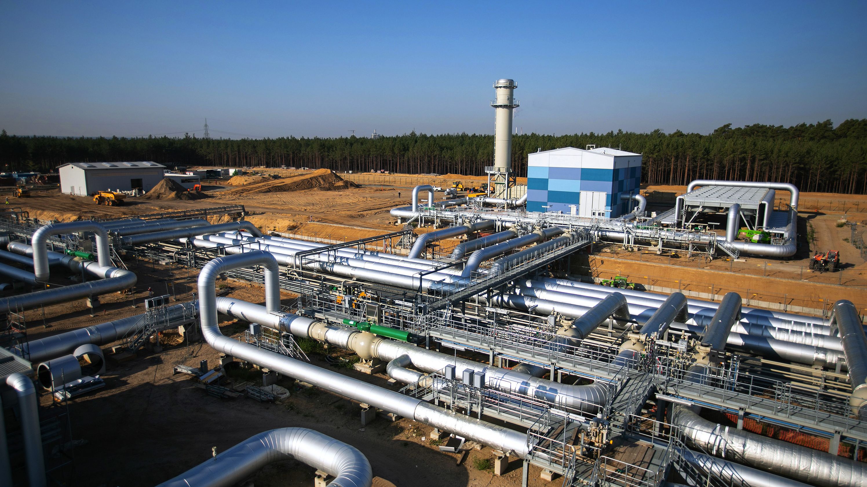 A compressor station to accommodate downstream gas flows from the yet-to-be-approved Nord Stream 2 project, in Radeland, Germany.