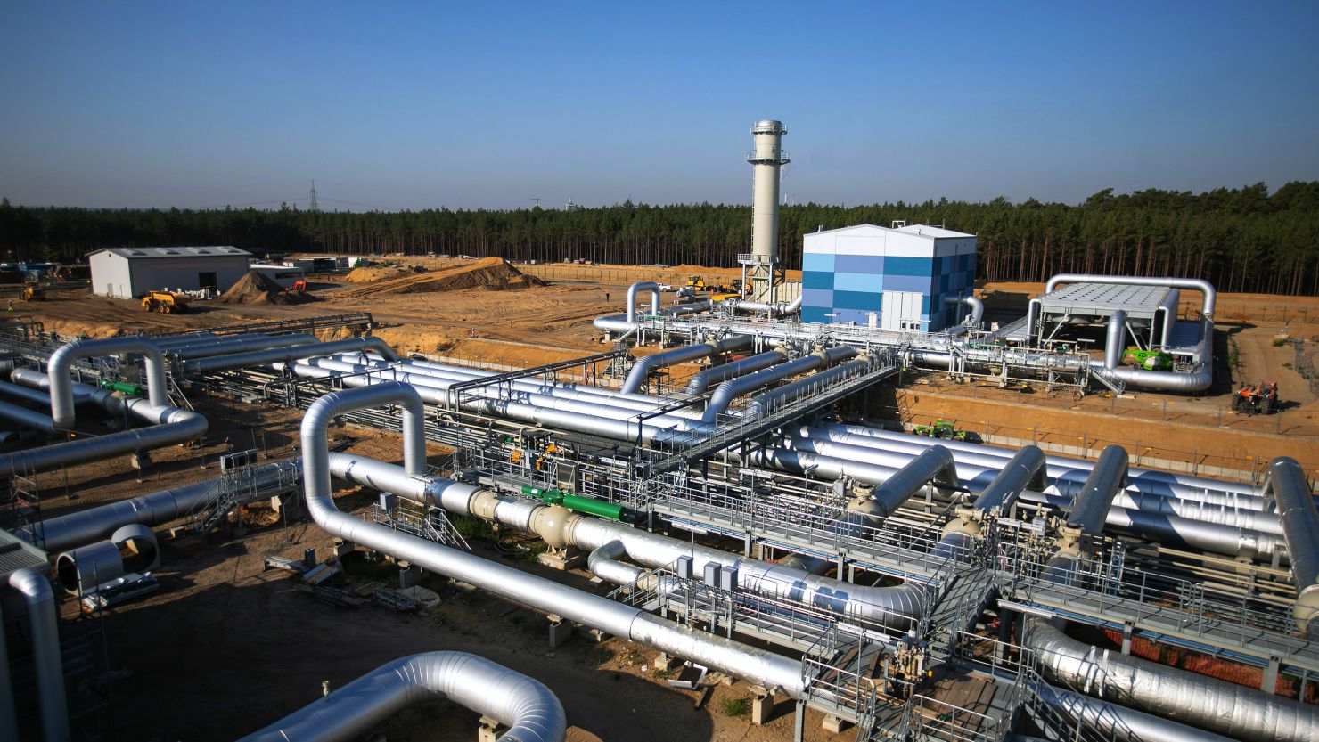 A compressor station to accommodate downstream gas flows from the yet-to-be-approved Nord Stream 2 project, in Radeland, Germany.