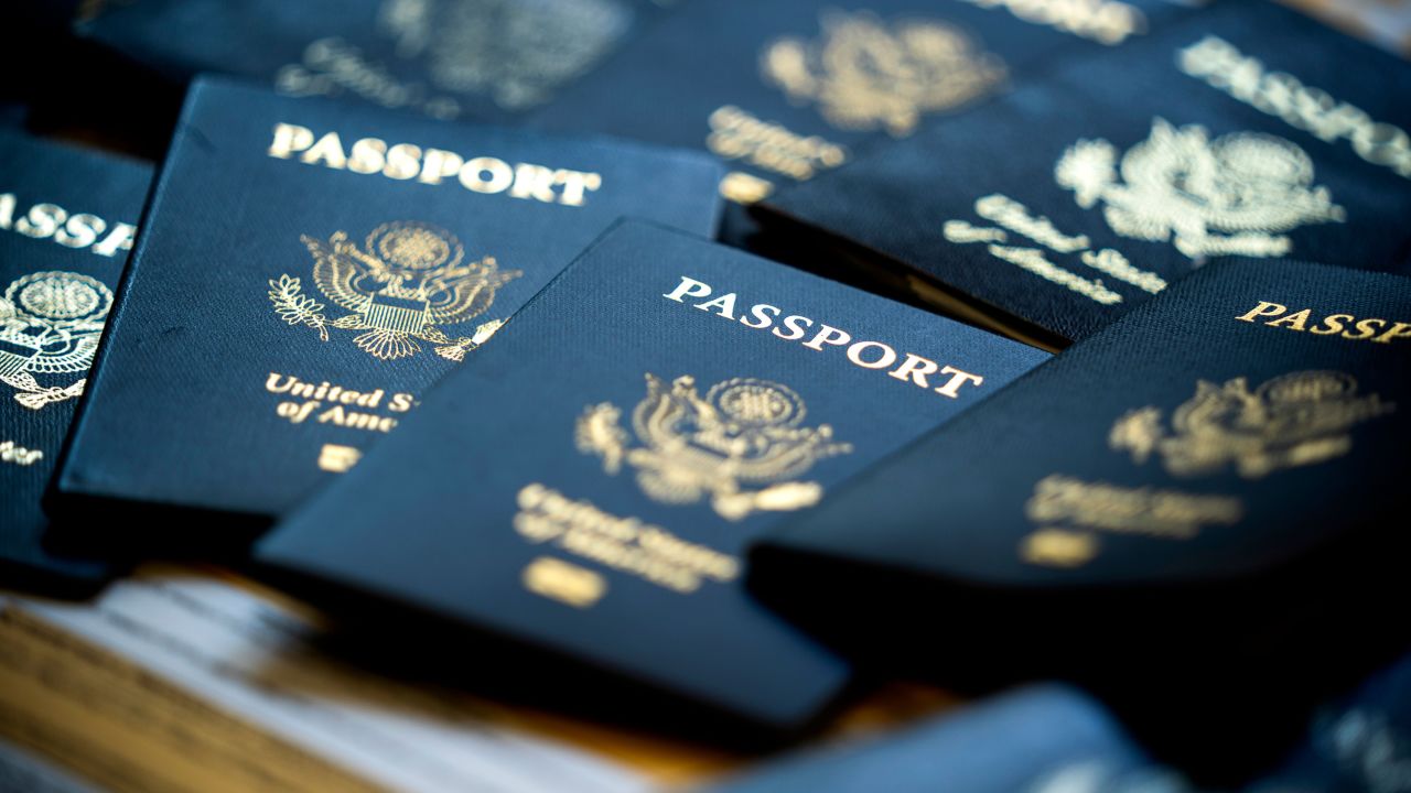 Mandatory Credit: Photo by JIM LO SCALZO/EPA-EFE/Shutterstock (10766225i)
US passports in Washington, DC, USA, 04 September 2020. According to a Washington Post report, State Department officials say they have worked through a backlog of 1.8 million passport applications, making now a good time to apply or renew a passport.
State Department says now a good time to apply for a passport, Washington, USA - 04 Sep 2020