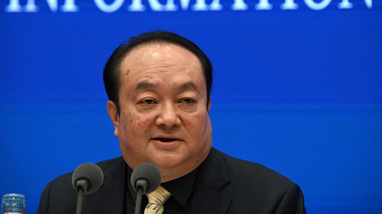 Huang Chun speaks during the State Council's press conference on Thursday.