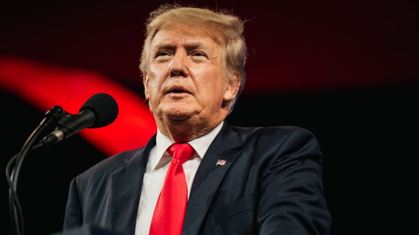 DALLAS, TEXAS - JULY 11: Former U.S. President Donald Trump prepares to speak during the Conservative Political Action Conference CPAC held at the Hilton Anatole on July 11, 2021 in Dallas, Texas. CPAC began in 1974, and is a conference that brings together and hosts conservative organizations, activists, and world leaders in discussing current events and future political agendas. (Photo by Brandon Bell/Getty Images)