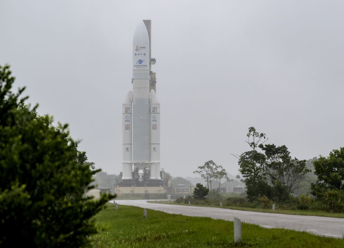 Arianespace's Ariane 5 rocket, with NASA's James Webb Space Telescope onboard, was rolled out to the launchpad in French Guiana on Thursday.