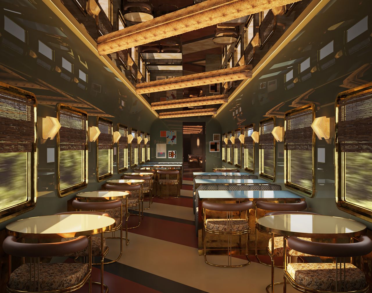 A  rendering of the new Orient Express La Dolce Vita, which will debut in 2023.