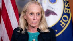UNITED STATES - SEPTEMBER 21: Rep. Mary Gay Scanlon, D-Pa., speaks during the news conference introducing the Protecting Our Democracy Act in the Capitol on Tuesday, Sept. 21, 2021. (Photo by Bill Clark/CQ Roll Call via AP Images)