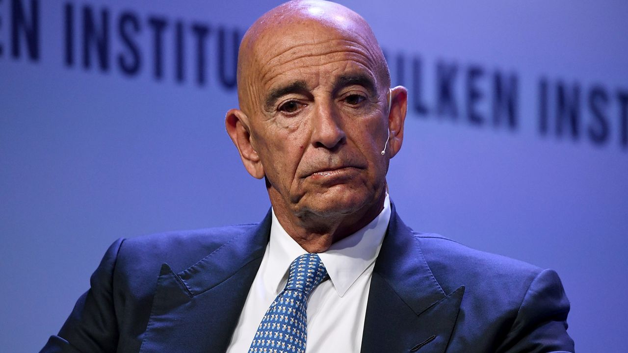 In this April 28, 2019, file photo, Thomas Barrack, executive chairman and CEO of Colony Capital, participates in a panel discussion during the annual Milken Institute Global Conference in Beverly Hills, California.