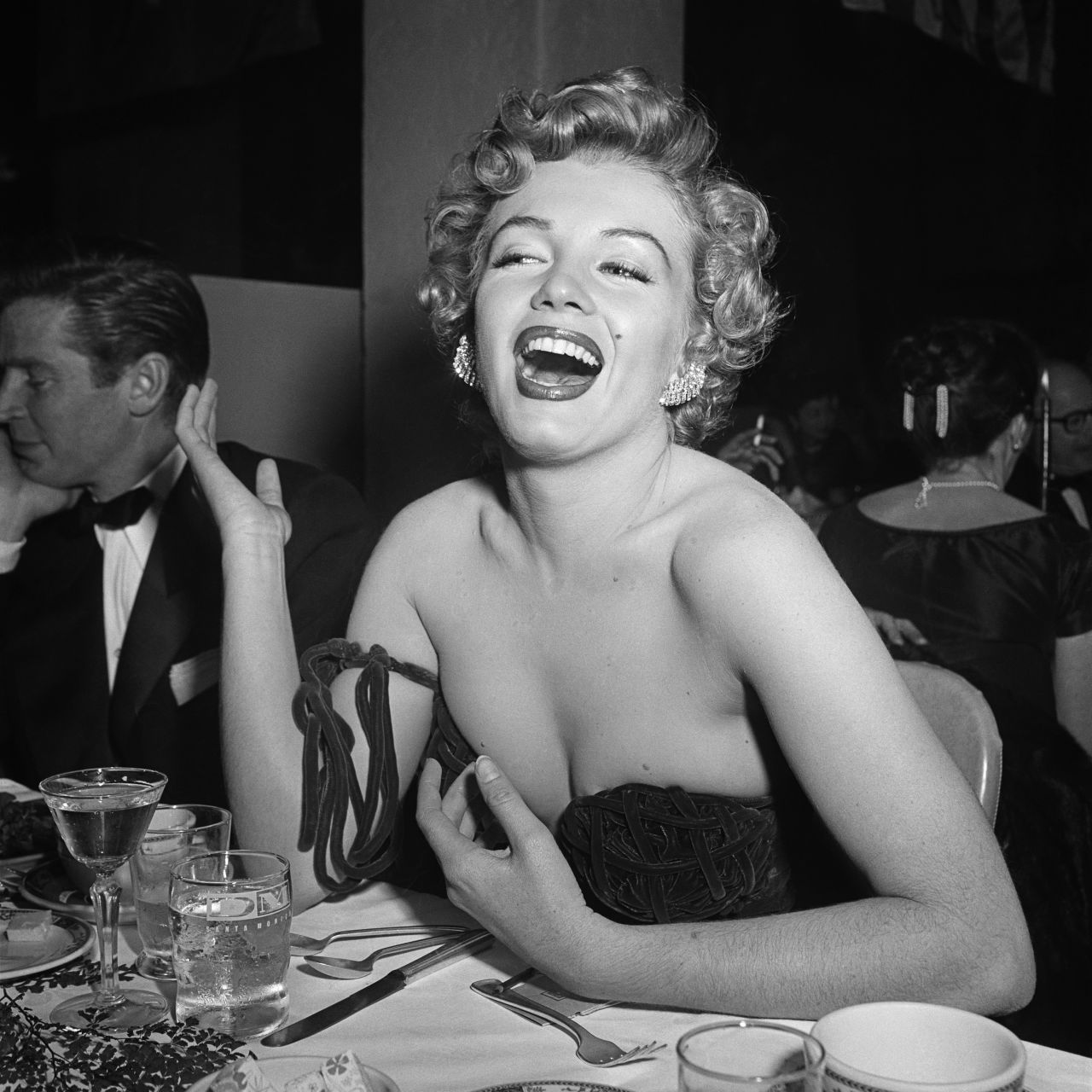 Monroe wins a trophy at the "Star Of Tomorrow" Awards in Los Angeles in 1952.