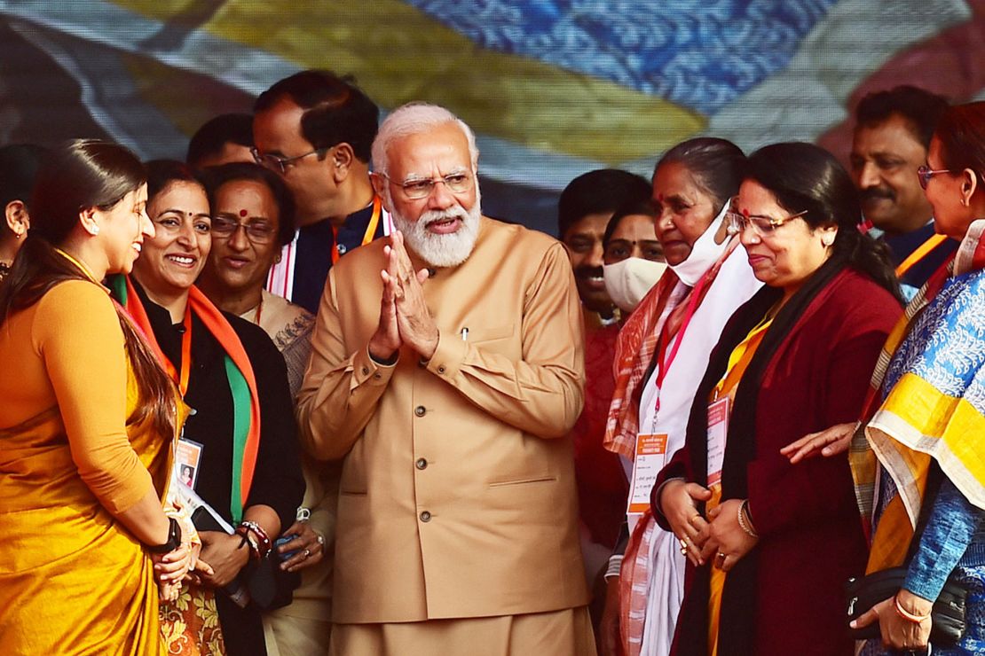 India's Prime Minister Narendra Modi attends an event in Allahabad, Uttar Pradesh, on December 21.