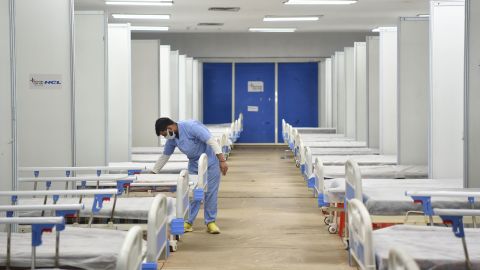 A Covid-19 isolation center in New Delhi, India, on December 17, set up as a precautionary measure as the Omicron variant spreads across the country.