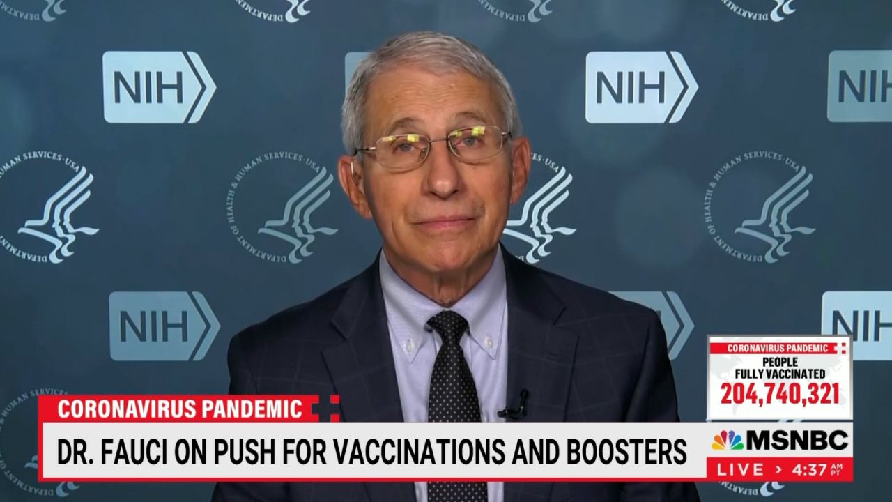 Dr. Anthony Fauci appeared on MSNBC on Monday morning.