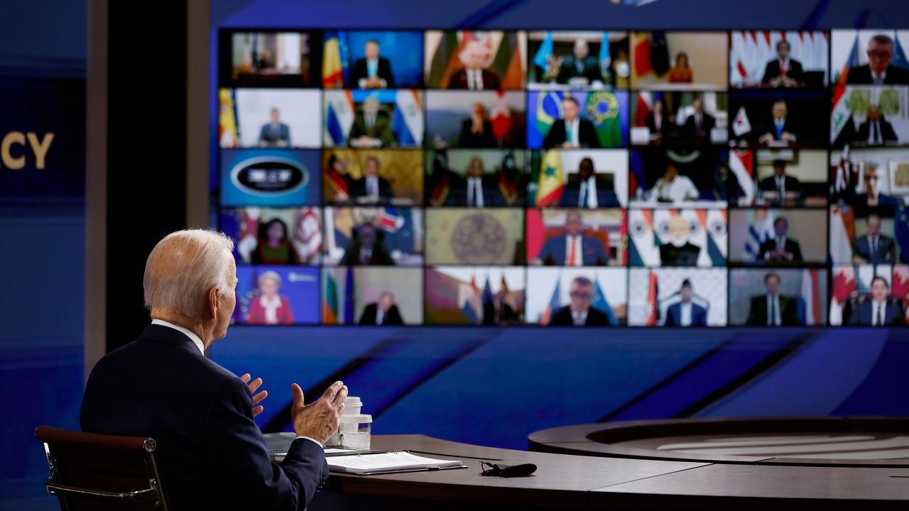 US President Joe Biden delivers opening remarks at the Summit for Democracy, held virtually, from Washington, DC. on December 9.