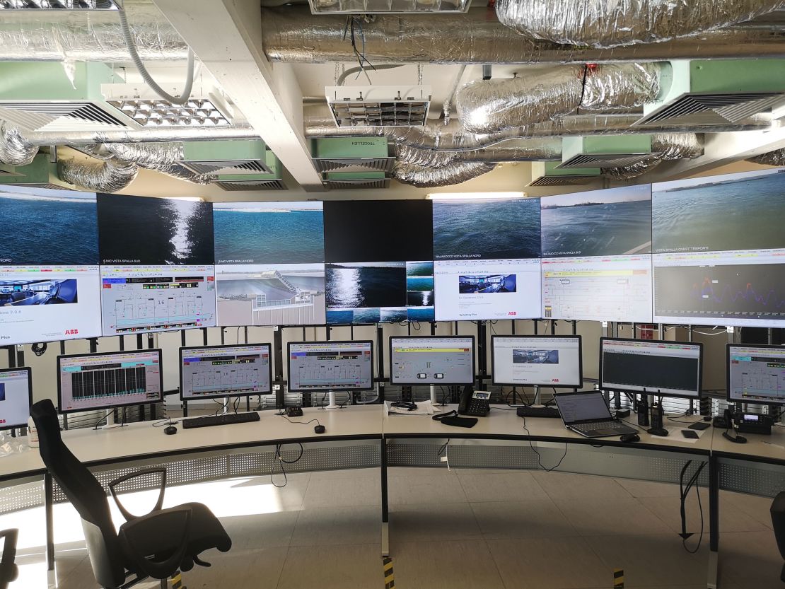 The control room monitors the lagoon from the safety of the artificial island.