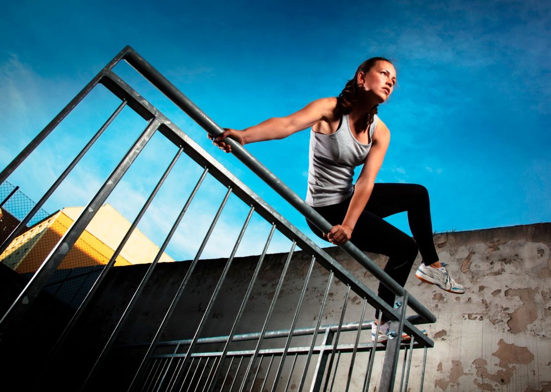 Parkour takes some practice, but with time you'll be jumping over benches and balancing on top of walls. 