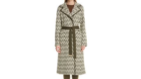 St. John Collection Herringbone Wool Blend Coat