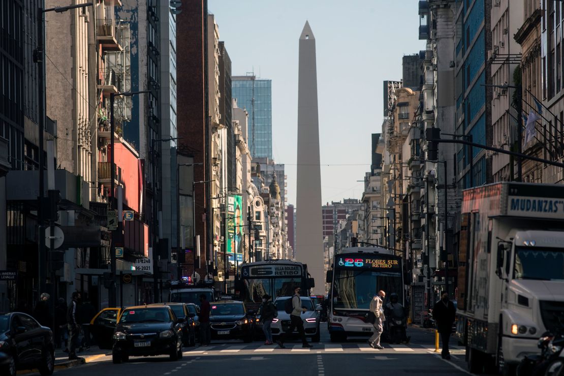 A general view of the Obelisco de Buenos Aires in Argentina's largest city.