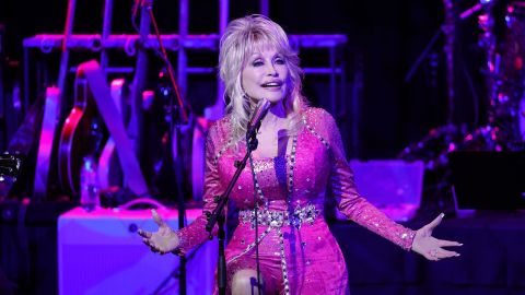 Dolly Parton performs at the 2021 Kiss Breast Cancer Goodbye Concert at CMA Theater at the Country Music Hall of Fame and Museum on October 24, 2021, in Nashville, Tennessee. 