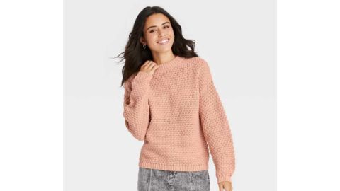 Women's universal lace turtleneck pullover sweater 