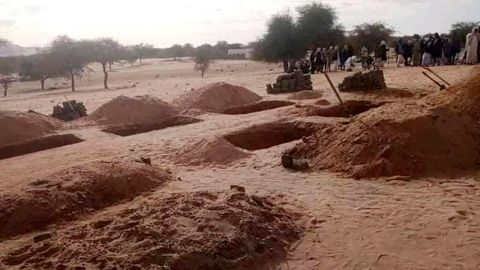 Some of the victims of the collapsed gold mine were buried on Tuesday in Sudan's West Kordofan province.