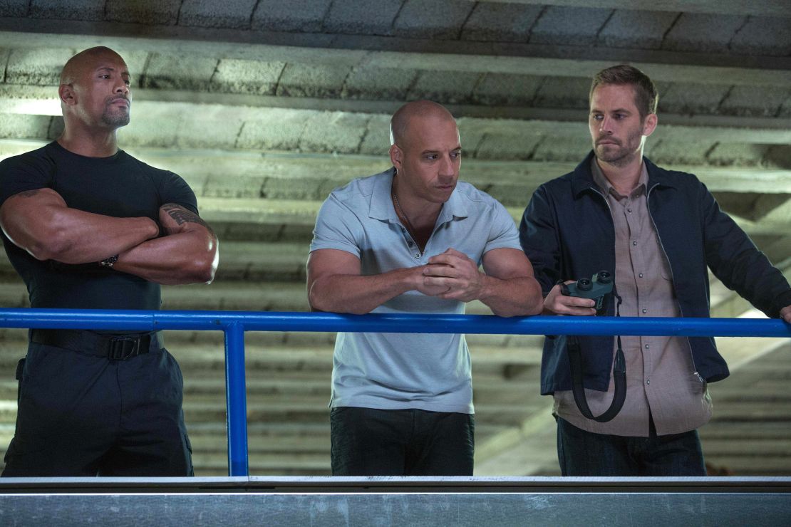 Dwayne Johnson, Vin Diesel and Paul Walker in "Furious 6"