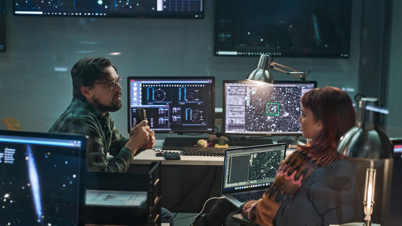 Leonardo DiCaprio and Jennifer Lawrence play scientists with an important message in the film "Don't Look Up."