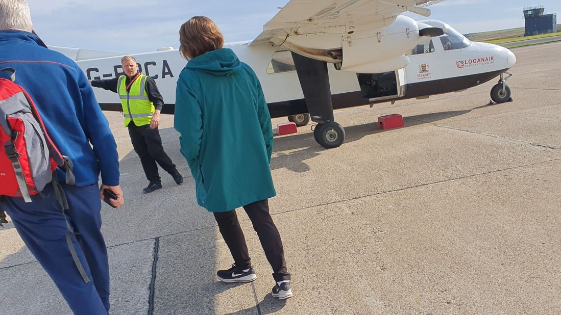 <strong>Tiny plane: </strong>The service is operated using a<strong> </strong>Britten Norman BN-2 Islander, a twin-engine plane with seats for eight passengers. 