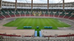 A general view of the Olembe complex at the Olembe stadium in Yaounde, Cameroon, on August 8, 2021. - The Africa Cup of Nations in January 2022 and February 2022 is a "beacon of hope" for a Cameroonian economy battered by the coronavirus pandemic and two conflicts, businessmen and traders say. (Photo by Daniel Beloumou Olomo / AFP) (Photo by DANIEL BELOUMOU OLOMO/AFP via Getty Images)