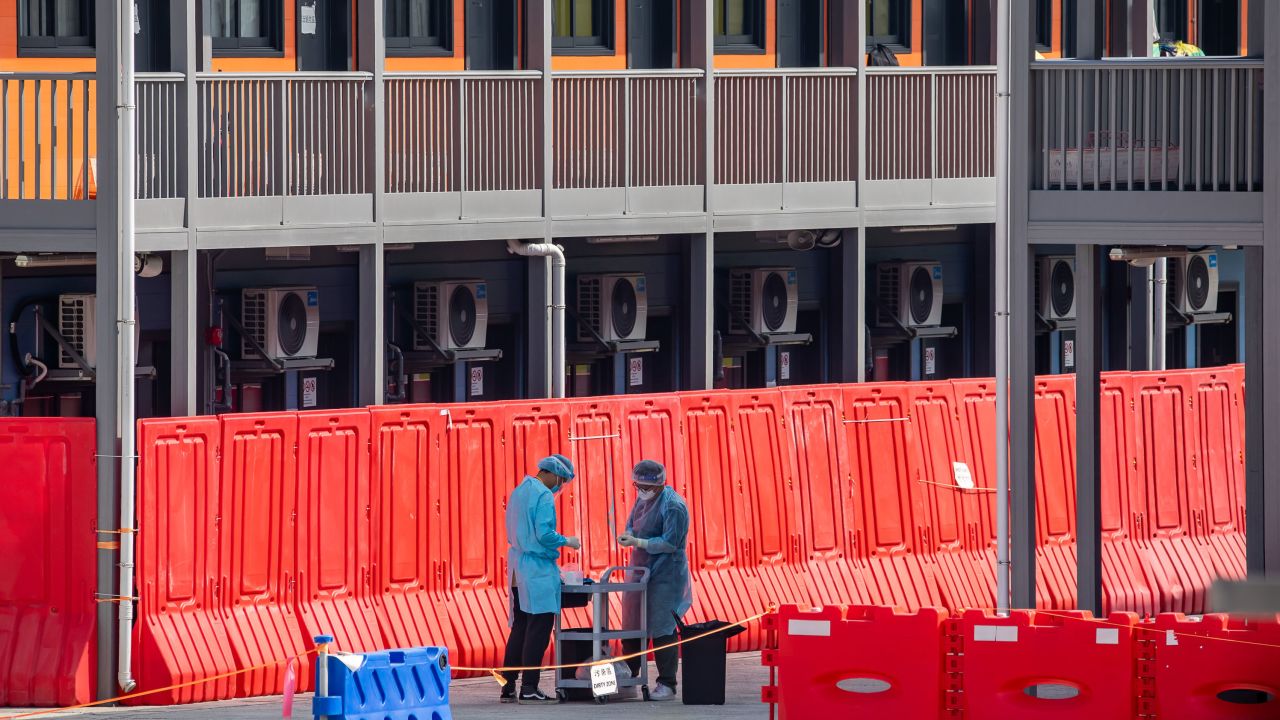 Isolation units at the Penny's Bay Quarantine Centre in Hong Kong, China, on Tuesday, Dec. 14, 2021. The Hong Kong government declared that travelers returning from the U.S. and the U.K have to spend a week of quarantine in a spartan isolation camp, before serving out another 14 days in a hotel room they pay for themselves. Photographer: Paul Yeung/Bloomberg via Getty Images