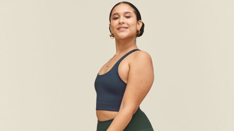 underscored girlfriend collective paloma sports bra navy