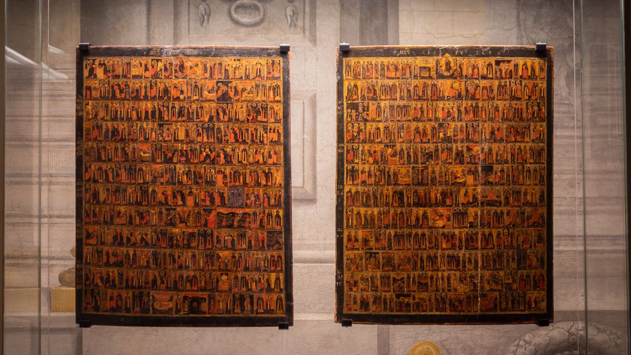 The Menologio is a meticulously painted highlight.