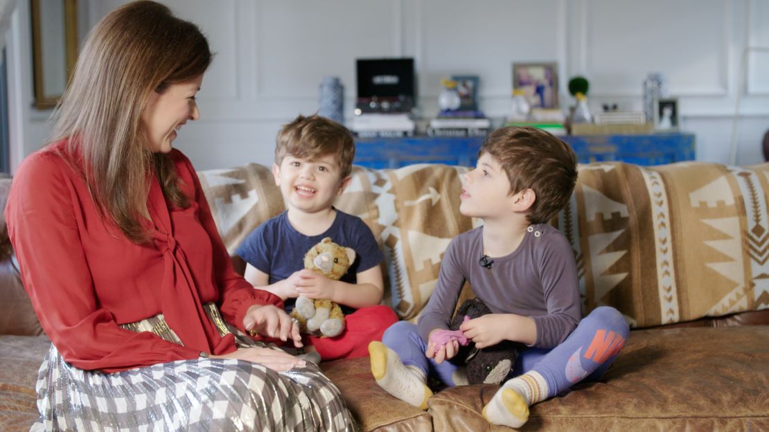 Melas with her sons. Sibling rivalry is common, especially with kids of the same sex less than two years apart.