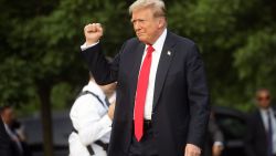 NEW YORK, NEW YORK - MAY 23: Former President Donald Trump arrives at a rally in the historical Democratic district of the South Bronx on May 23, 2024 in New York City. The Bronx, home to a large Latino community, has been a Democratic base for generations of voters and the rally comes as Trump looks to attract more non-white voters. A Manhattan jury is set to begin deliberations on whether to convict Trump of felony charges in his criminal hush money trial. (Photo by Spencer Platt/Getty Images)