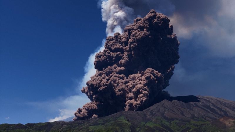 Video shows tourists running for safety as Etna erupts