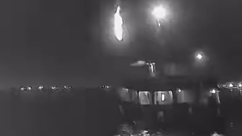 Video shows flotilla struck by incendiary object
