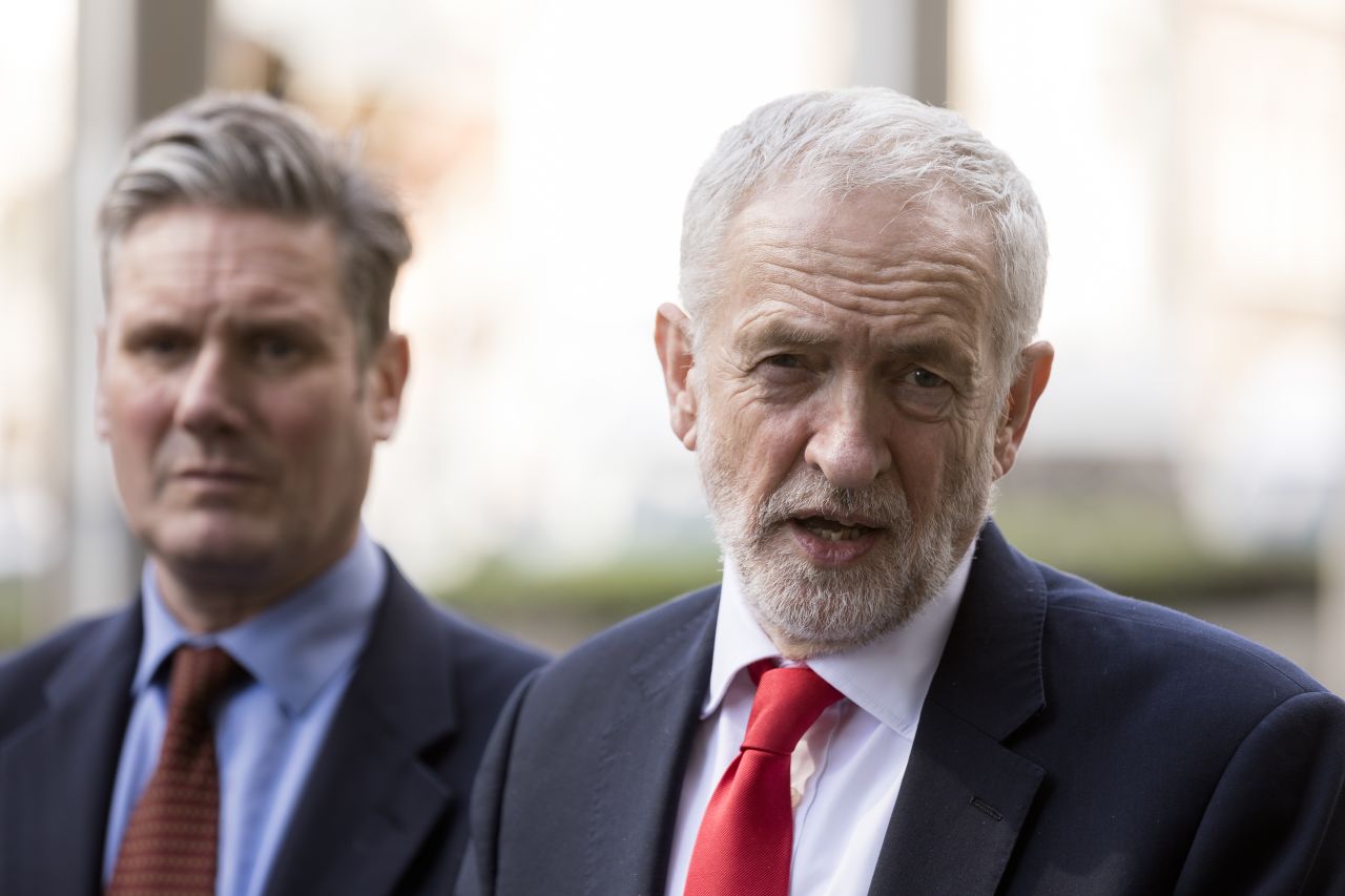 Labour's shadow Brexit secretary, Keir Starmer, and leader Jeremy Corbyn.